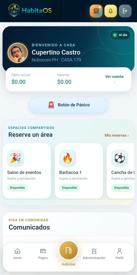 Pantalla de residentes de HabitaOS